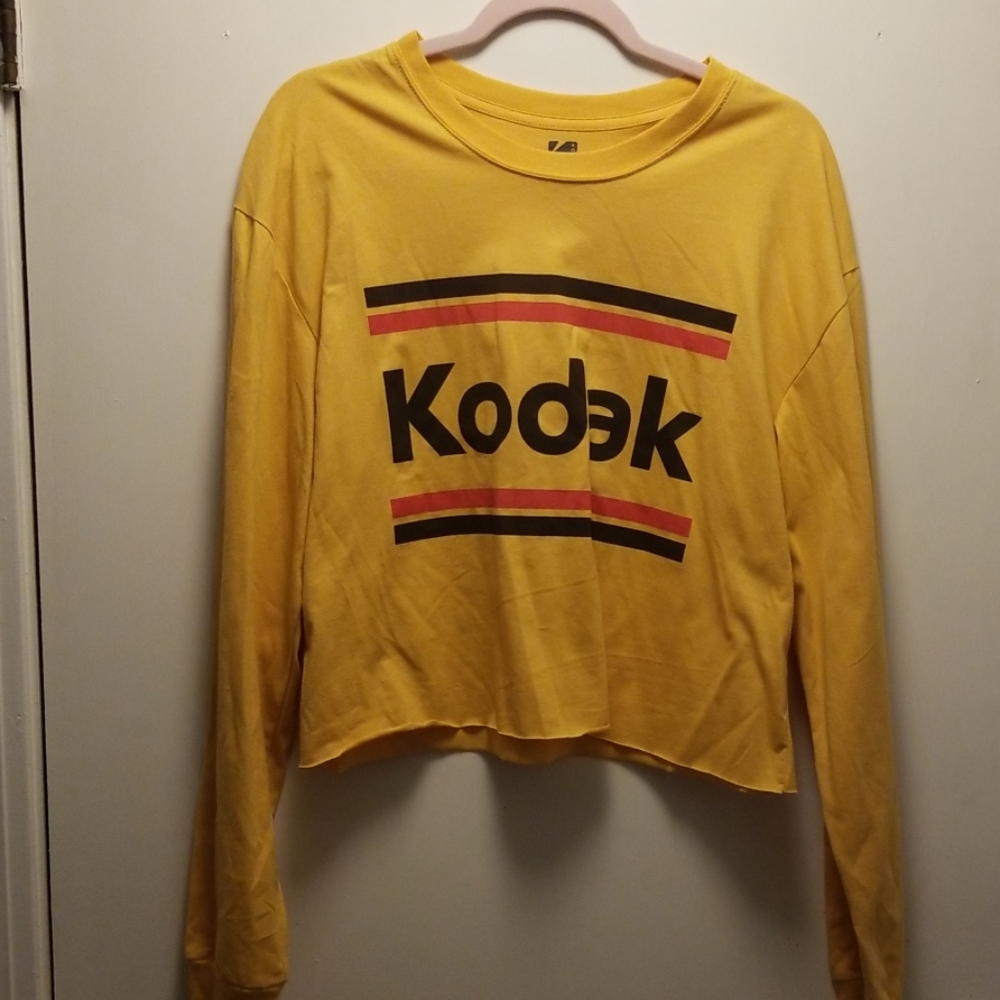 Kodak Long Sleev Crop Tee Shirt NWOT